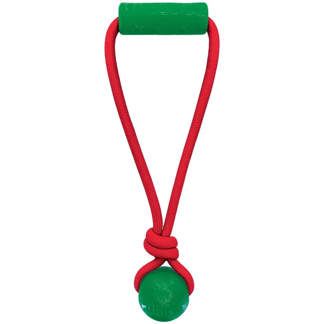 KONG Holiday Jaxx Brights Tug Ball Mix M - hundelegetøj 30,5 x 13 x 6,5 cm