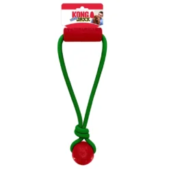 KONG Holiday Jaxx Brights Tug Ball Mix M - hundelegetøj 30,5 x 13 x 6,5 cm