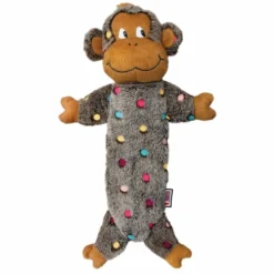 KONG Hundelegetøj LowStuff Monkey Grå L 40 cm - abe bamse til hunde