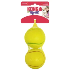 Kong Squeez Tennis 2 stk Ø 7 cm - robuste bolde med piv