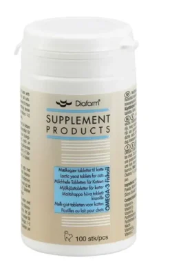 Mælketabletter til kat 100 stk med omega 3 fiskeolie