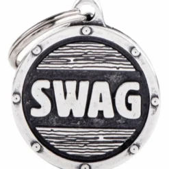 My Family hundetegn cirkel lille Swag sølv