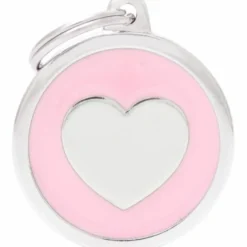 My Family Hundetegn Klassisk Cirkel med Hjerte Pink