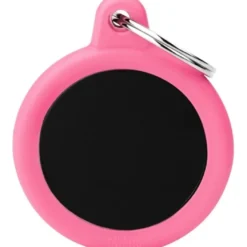 My Family Hundetegn Soft Silent Strong sort og pink cirkel stor