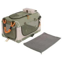 Nordic Paws Foldbart luksus hundebur i stof Army M - komfort og ro