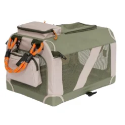 Nordic Paws Foldbart luksus hundebur i stof Army L - rummelig ro og komfort