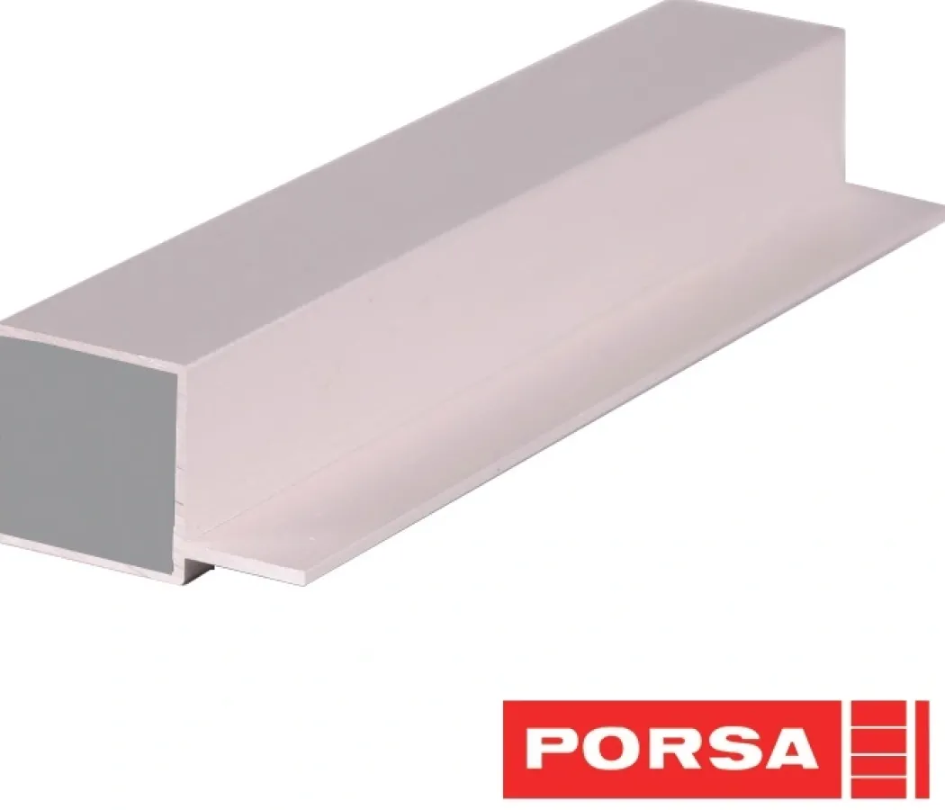 Porsa sølv aluprofil firkantet med flig 70 cm.