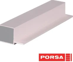 Porsa sølv aluprofil firkantet med flig 25 cm.
