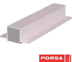 Porsa sølv aluprofil med dobbelt flig 80 cm.