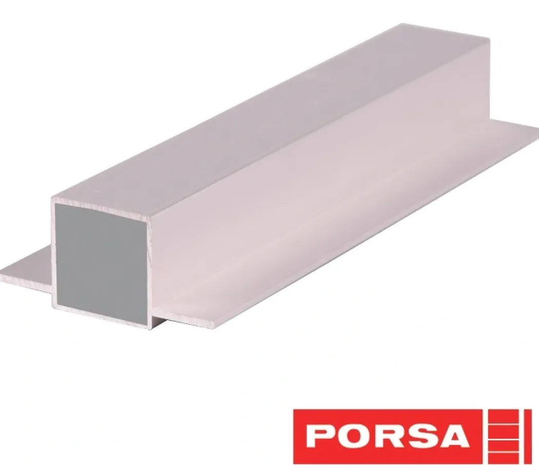 Porsa sølv aluprofil med dobbelt flig 70 cm.