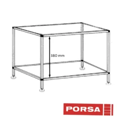 Porsa sølvfarvet akvariebord 46 liter