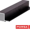 Porsa sort aluprofil firkantet med flig 115 cm.