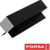 Porsa sort aluprofil med dobbelt vinkelflig 15 cm.