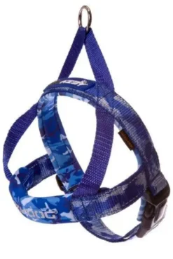 QuickFit sele blå camouflage XXS - let og fleksibel sele til små hunde