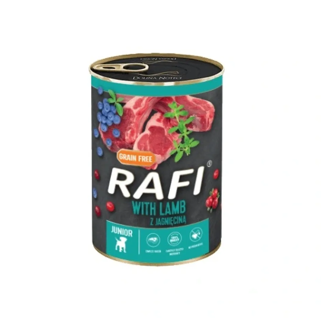 Rafi vådfoder hvalp lammekød med blåbær og tranebær 400 g