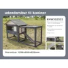 Udendørs Kaninbur med løbegård Grå