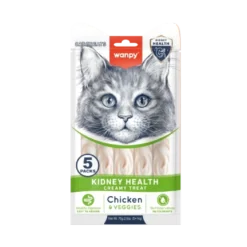 Wanpy Cat Functional Creamy Lickable Treat Kidney Health Chicken - Veggies 5 x 14 g