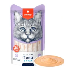 Wanpy Kat Cremet Slikbar Godbid - Tun & krabbe 350 g (25 x 14 g)