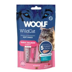 Woolf Wildcat Cream 5 stk - Flydende kattegodbid med and og laks